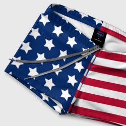 Плавки с принтом USA flag американский флаг для мужчины, вид на модели спереди №4. Цвет основы: белый
