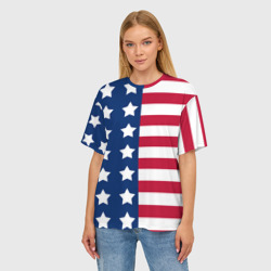 Женская футболка oversize 3D USA flag американский флаг - фото 2