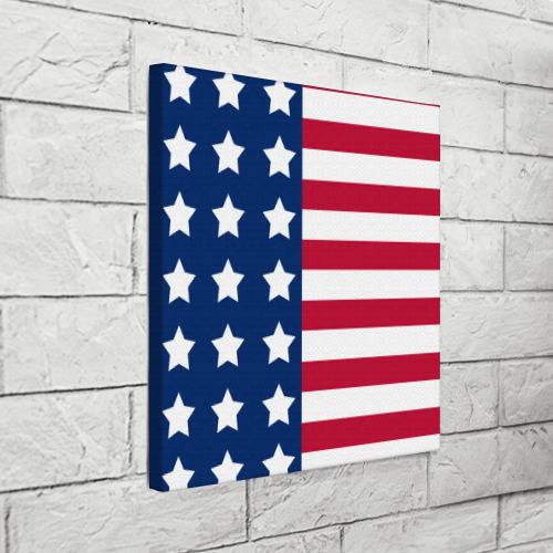 Холст квадратный USA flag американский флаг, цвет 3D печать - фото 3