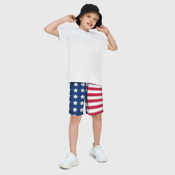 Детские спортивные шорты 3D USA flag американский флаг - фото 2