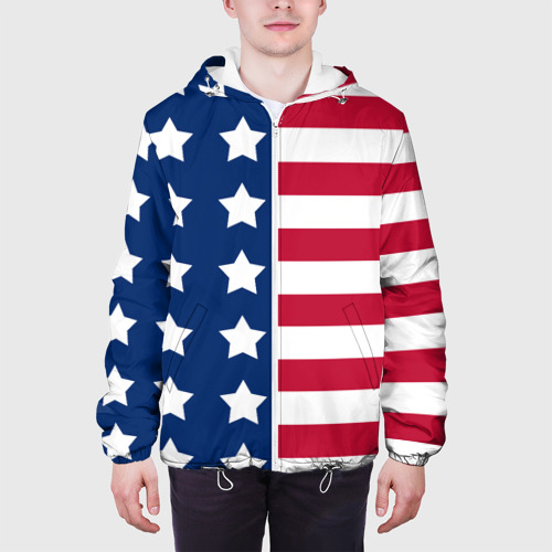 Мужская куртка 3D USA flag американский флаг, цвет 3D печать - фото 4