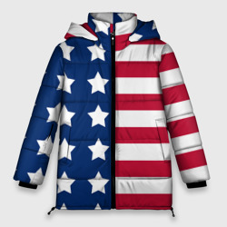 Женская зимняя куртка Oversize USA flag американский флаг