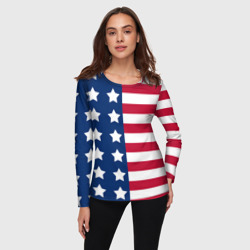 Женский лонгслив 3D USA flag американский флаг - фото 2