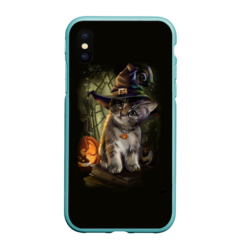 Чехол для iPhone XS Max матовый с принтом Ведьмин котенок, вид спереди #2