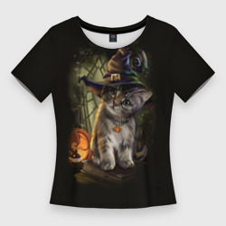Женская футболка 3D Slim Ведьмин котенок