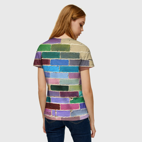 Женская футболка 3D Кирпичи, цвет 3D печать - фото 4