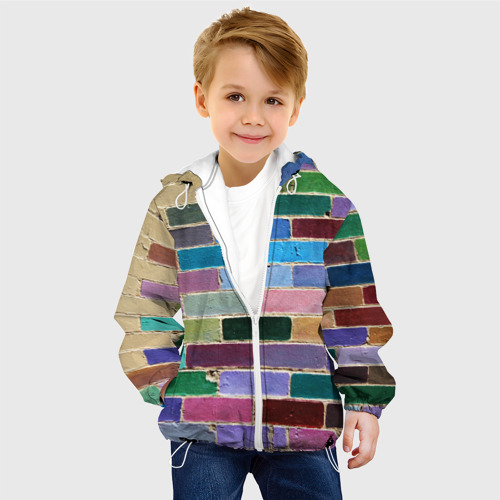 Детская куртка 3D Кирпичи, цвет белый - фото 3