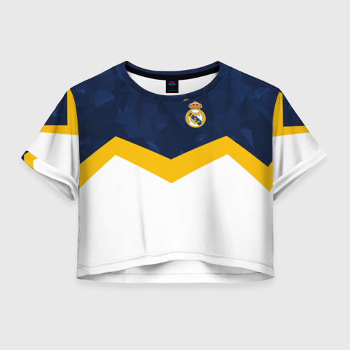 Женская футболка Crop-top 3D Реал Мадрид Real Madrid sport, цвет 3D печать
