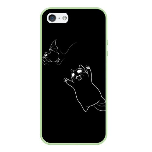 Чехол для iPhone 5/5S матовый Cat Monster, цвет салатовый