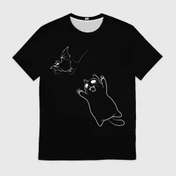 Мужская футболка 3D Cat Monster