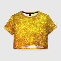 Женская футболка Crop-top 3D Золотой блеск