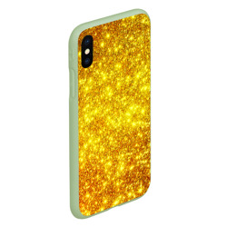 Чехол для iPhone XS Max матовый Золотой блеск - фото 2