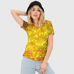 Женская футболка 3D Slim Золотой блеск - фото 2