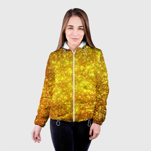 Женская куртка 3D Золотой блеск, цвет белый - фото 3