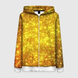Женская толстовка 3D на молнии Золотой блеск