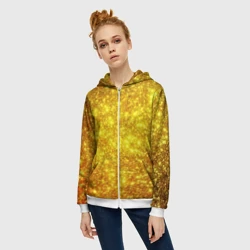 Женская толстовка 3D на молнии Золотой блеск - фото 2