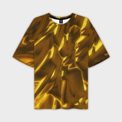 Мужская футболка oversize 3D Золотые разводы