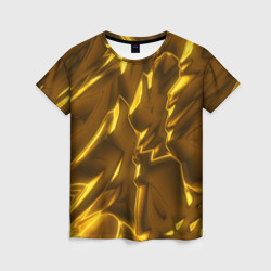 Женская футболка 3D Золотые разводы