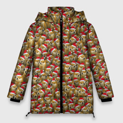 Женская зимняя куртка Oversize Новогодние собаки