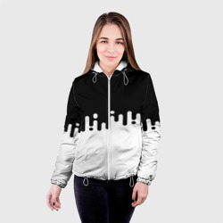 Женская куртка 3D Чёрно-белый узор - фото 2