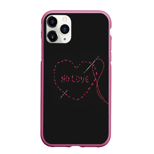 Чехол для iPhone 11 Pro Max матовый Face No Love Фэйс, цвет малиновый