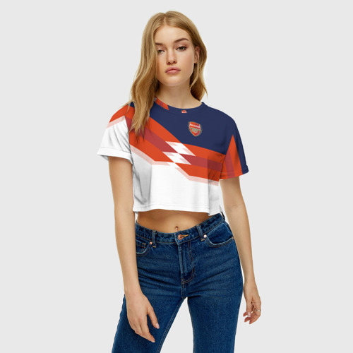 Женская футболка Crop-top 3D FC Arsenal 2018 New, цвет 3D печать - фото 3