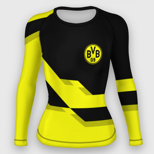 Женский рашгард 3D с принтом FC Borussia Dortmund  2018, вид спереди #2