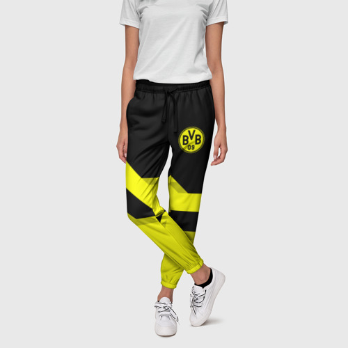 Женские брюки 3D FC Borussia Dortmund 2018, цвет 3D печать - фото 3