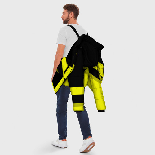 Мужская зимняя куртка 3D с принтом FC Borussia Dortmund 2018, вид сзади #2