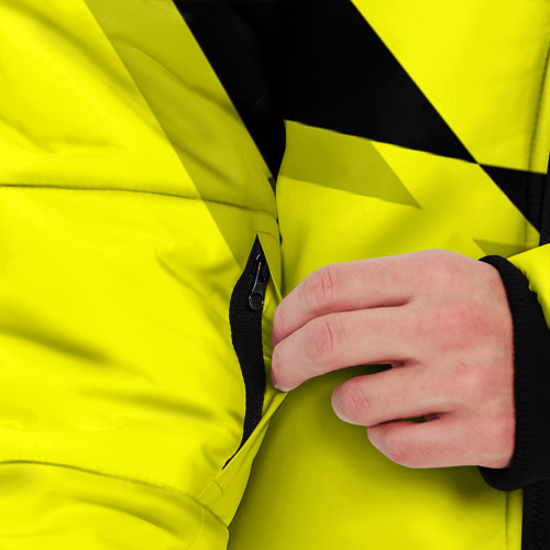 Мужская зимняя куртка 3D с принтом FC Borussia Dortmund 2018, вид сбоку #3