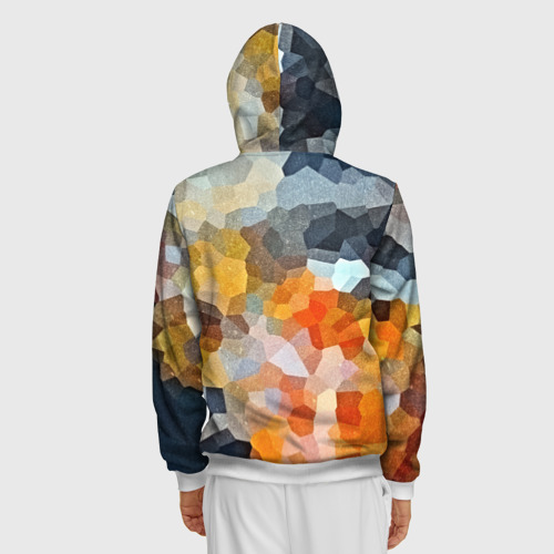 Мужская толстовка 3D на молнии Мозаика в блеске, цвет белый - фото 4