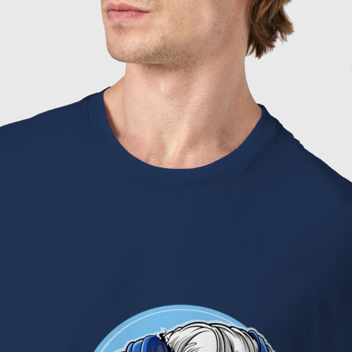 Мужская футболка хлопок Трус не играет в хоккей, цвет темно-синий - фото 6
