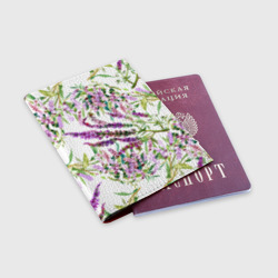 Обложка для паспорта матовая кожа Лаванда - фото 2