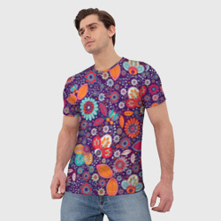 Мужская футболка 3D Цветочный взрыв - фото 2