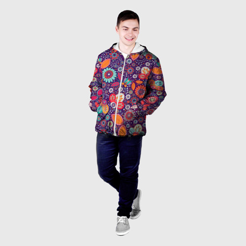 Мужская куртка 3D Цветочный взрыв, цвет 3D печать - фото 3
