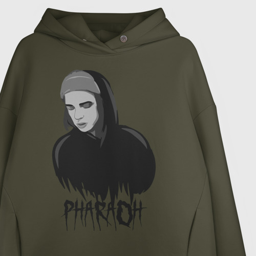 Женское худи Oversize хлопок Pharaoh Фараон, цвет хаки - фото 3