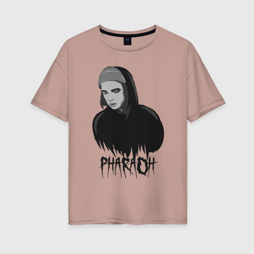 Женская футболка хлопок Oversize Pharaoh Фараон, цвет пыльно-розовый