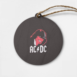 Деревянная игрушка круг Чёрт AC/DC
