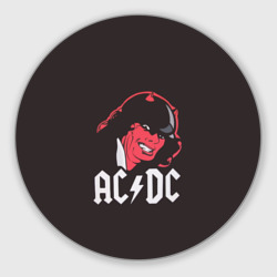 Круглый коврик для мышки Чёрт AC/DC