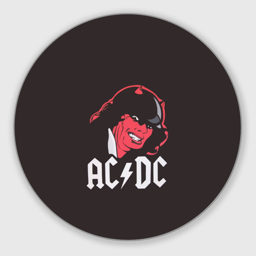 Круглый коврик для мышки Чёрт AC/DC