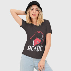 Женская футболка 3D Slim Чёрт AC/DC - фото 2