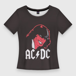 Женская футболка 3D Slim Чёрт AC/DC
