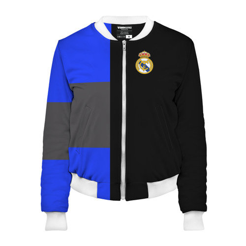 Женский бомбер 3D Real Madrid 2018 Black Version, цвет белый