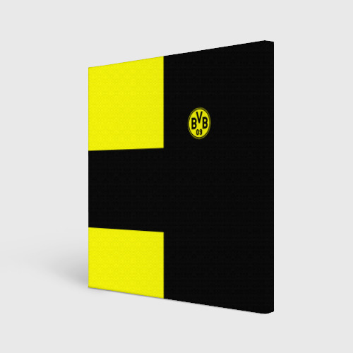 Холст квадратный FC Borussia Dortmund Black, цвет 3D печать