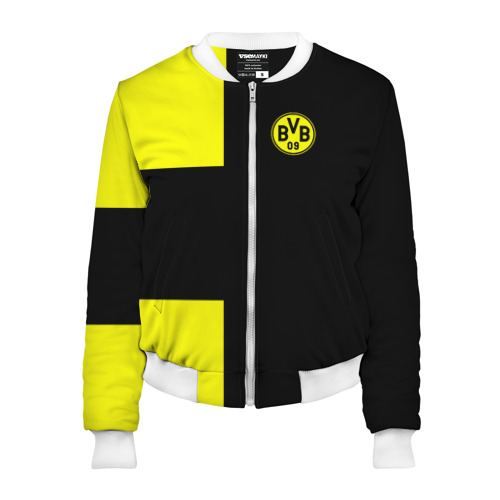 Женский бомбер 3D FC Borussia Dortmund Black, цвет белый