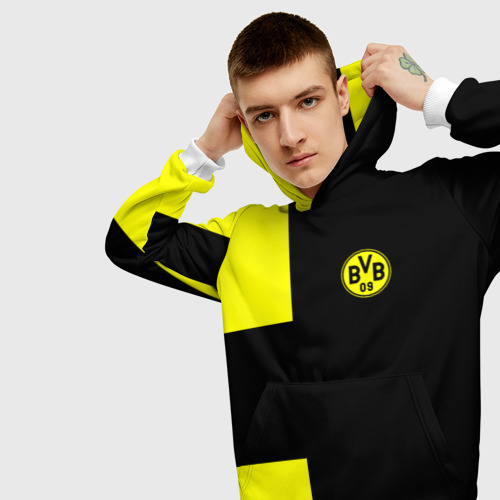 Мужская толстовка 3D FC Borussia Dortmund Black, цвет белый - фото 5