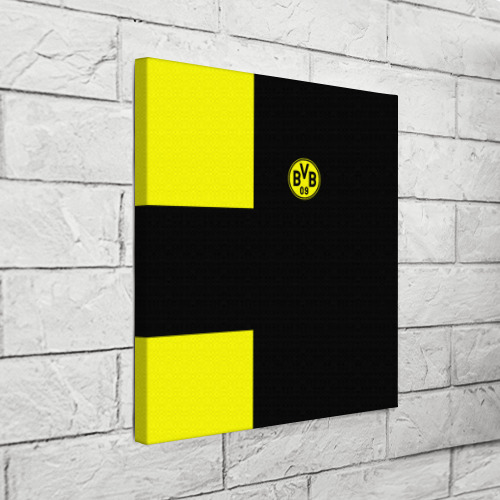 Холст квадратный FC Borussia Dortmund Black, цвет 3D печать - фото 3