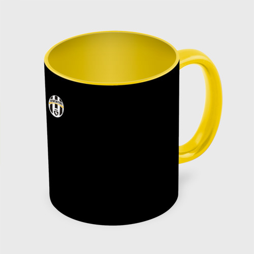 Кружка с полной запечаткой Juventus 2018 Black Version, цвет белый + желтый - фото 3