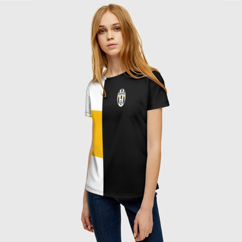 Женская футболка 3D Juventus 2018 Black Version, цвет 3D печать - фото 3