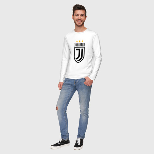 Мужской лонгслив хлопок Juventus Football Club, цвет белый - фото 5